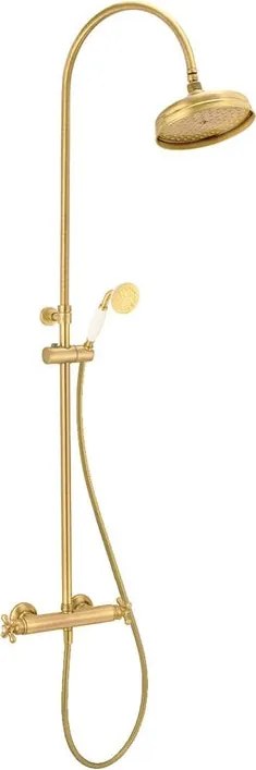 Colonna doccia con miscelatore Oxford termostatica Oro spazzolato