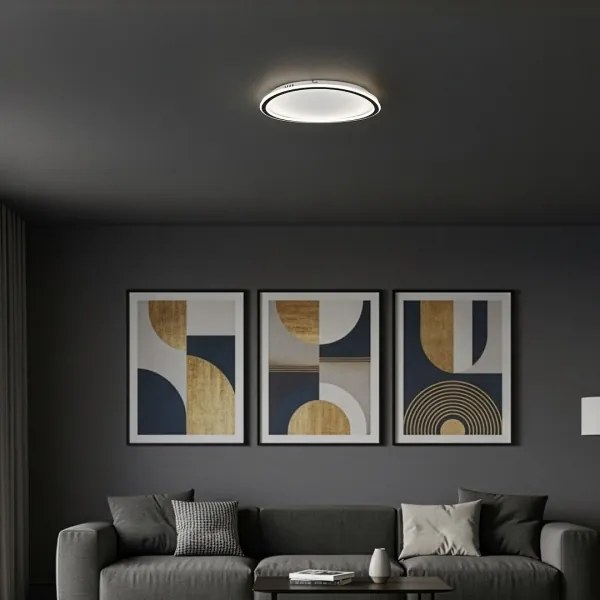 Plafoniera LED CALI, 30 W, 230 V, Ø 40 cm, nera