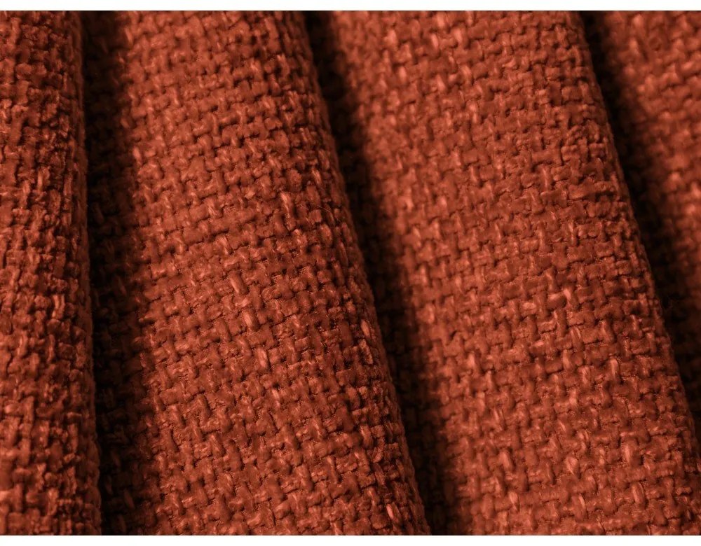 Parte divano componibile color mattone con rivestimento in ciniglia e composizione variabile Lupine – Micadoni