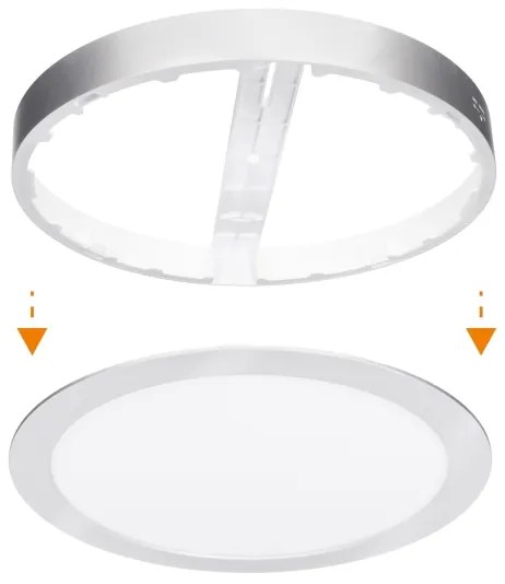 Solight WD244-S - Pannello LED 2 in 1 24W/230V 3000/4000/6000K diam. 30 cm IP54 argento