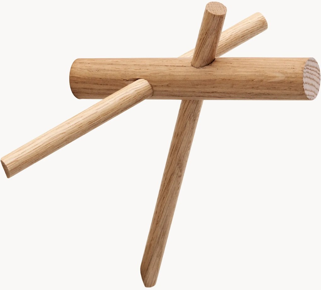 Set di 2 ganci da parete in legno Sticks