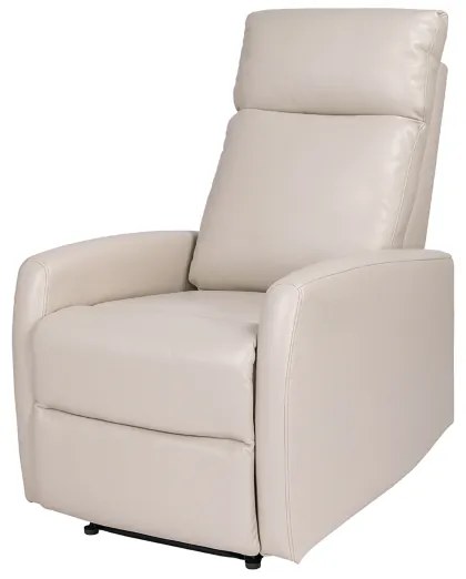 Poltrona relax manuale reclinabile in ecopelle BEIGE