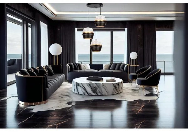 Lampadario a cavo PARIS 3xE27/60W/230V Ø45 cm bianco/nero/oro