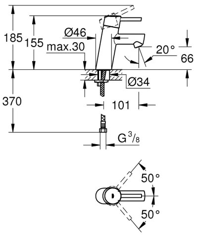 GROHE 3224010E - Miscelatore per lavabo CONCETTO DN 15 cromo lucido