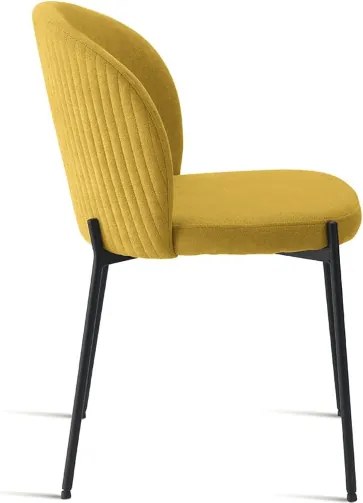 Sedia in tessuto Giallo con struttura in metallo MEGGIE 2 sedie