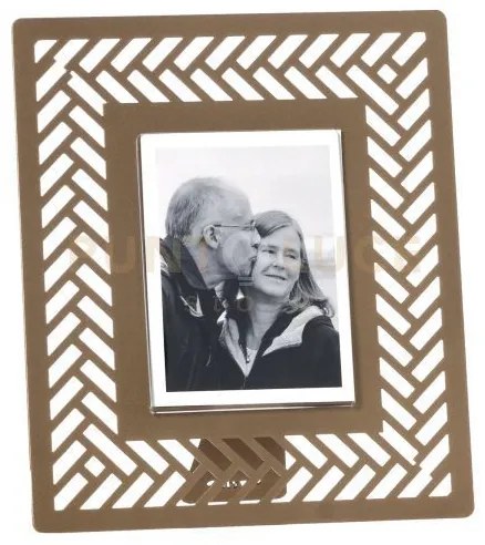 Portafoto di design milleintrecci piccolo oro laccato