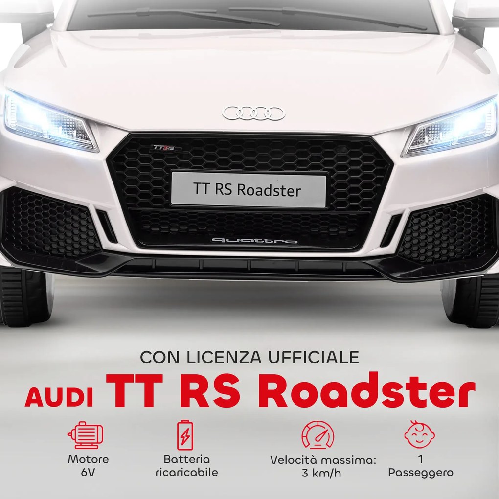 Macchina Elettrica per Bambini 12V con Licenza Audi TT Bianco...