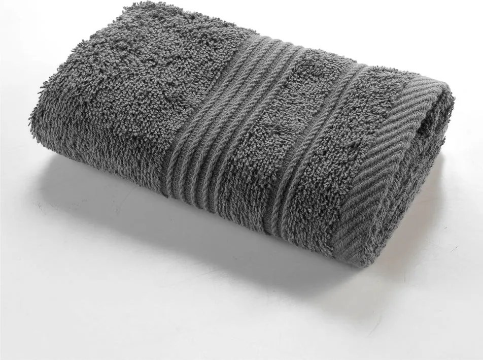 Asciugamano tipo terry grigio scuro in cotone 30x50 cm Tendresse – douceur d'intérieur