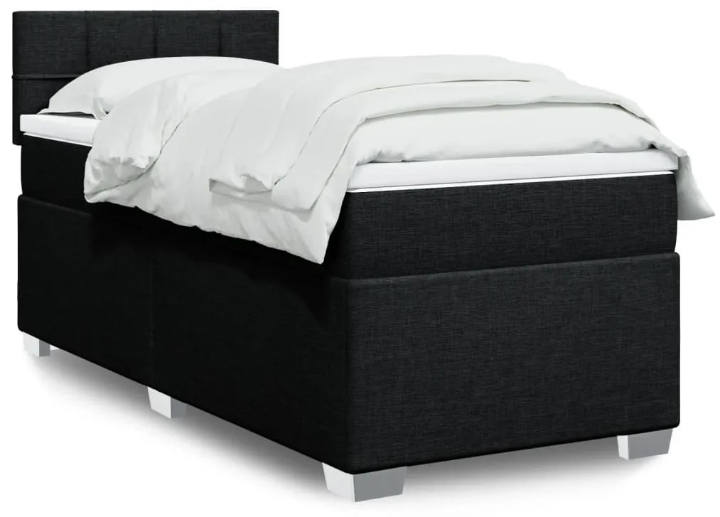 Giroletto A Molle Con Materasso Nero 90x200 Cm İn Tessuto /