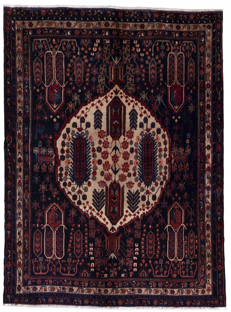 Sirjan Tappeto 150 x 210 Blu (Iran) Annodato A Mano