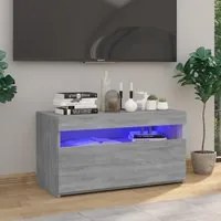 Mobile Porta TV con Luci LED Grigio Sonoma 75x35x40 cm 815125