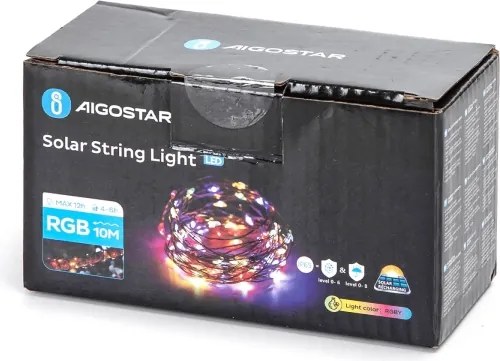 Aigostar - Catena LED solare LED/8 funzioni 12m IP65 multicolore