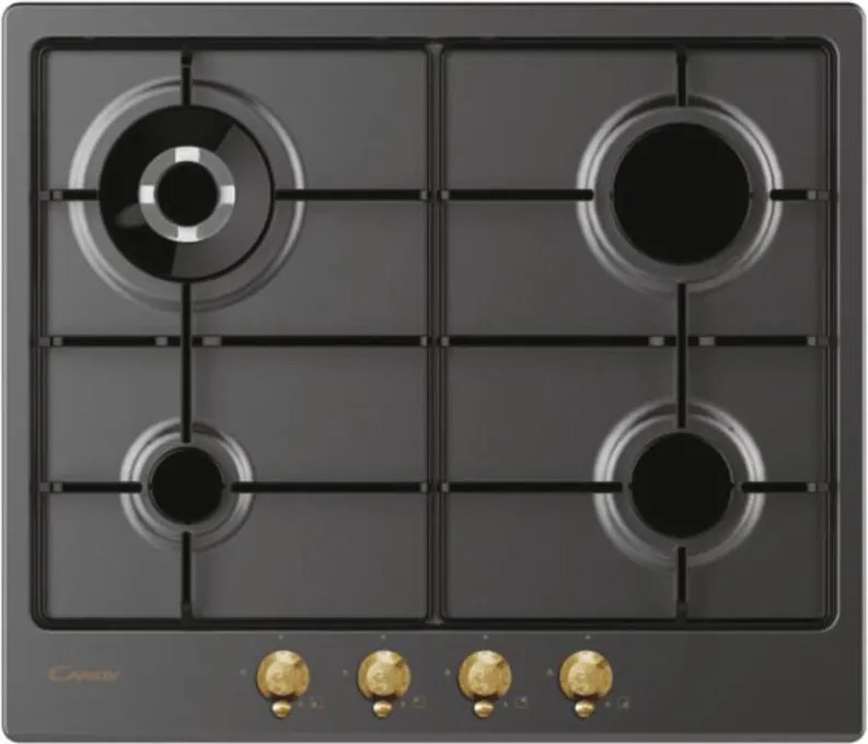 Candy CHW6BR4WGTGH Piano Cottura a Gas 4 Zone 60 cm Grigio