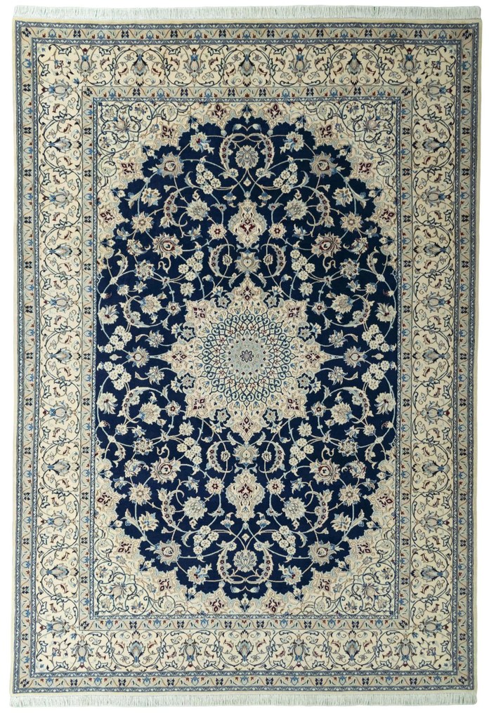 Nain Tappeto persiano 360 x 250 Blu (Iran) Annodato A Mano