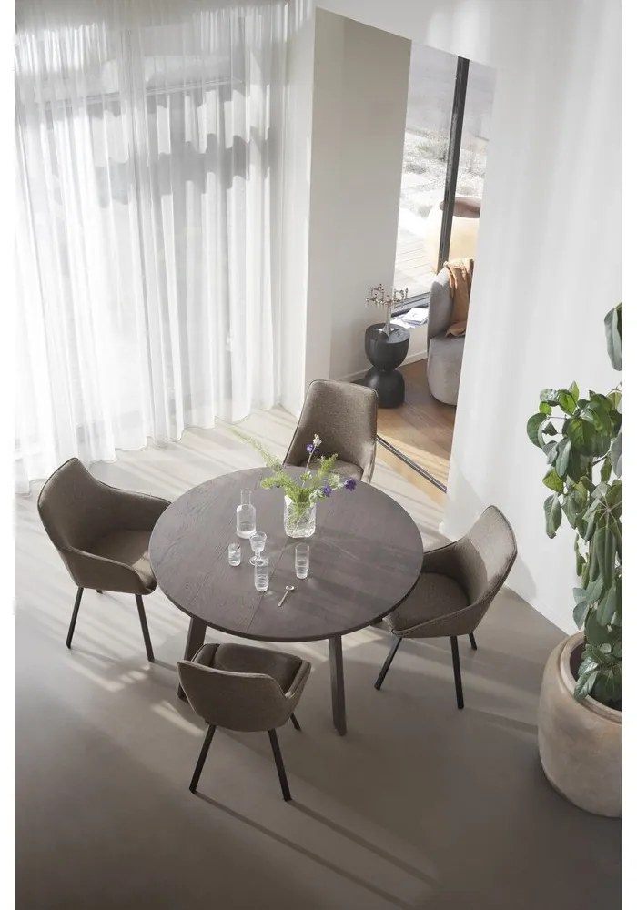 Tavolo da pranzo rotondo in rovere marrone scuro ø 130 cm Glenside - Rowico