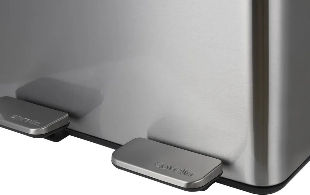 Cestino per la spazzatura color argento opaco in acciaio per raccolta differenziata/con pedale 2x20 l Aliya – Spirella