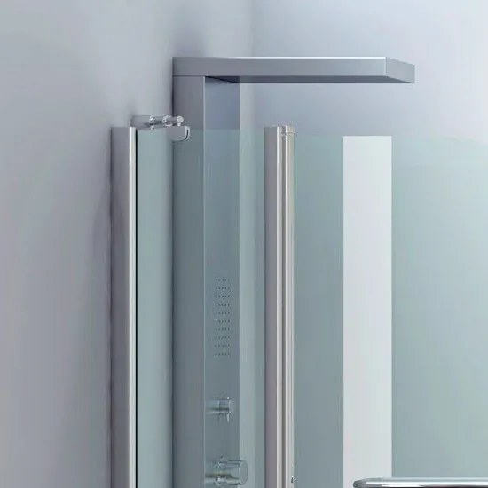 Parete vasca 120cm con panello fisso e anta girevole KV15 - KAMALU