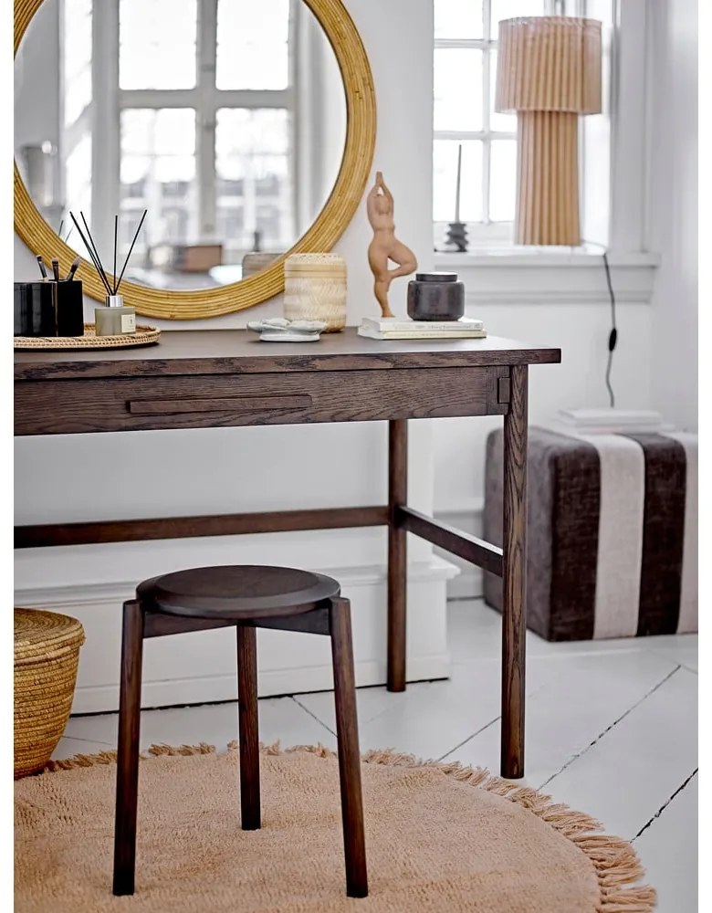 Tappeto rotondo in lana colore naturale ø 110 cm Lenea - Bloomingville