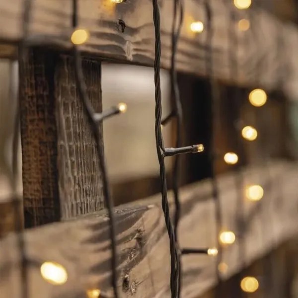 Catena LED natalizia da esterno 50xLED/5m IP44 bianco caldo