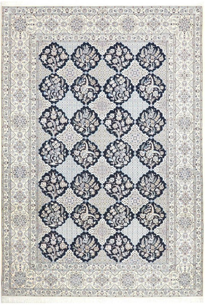 Nain Tappeto persiano 210 x 300 Blu (Iran) Annodato A Mano