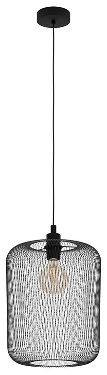 Lampadario Industrial Wrington 1 Luce Acciaio Nero