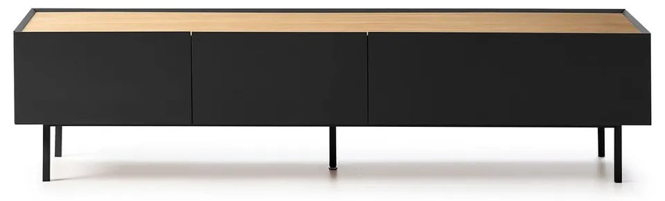 Tavolo TV in rovere nero e naturale 180x45 cm Arista - Teulat