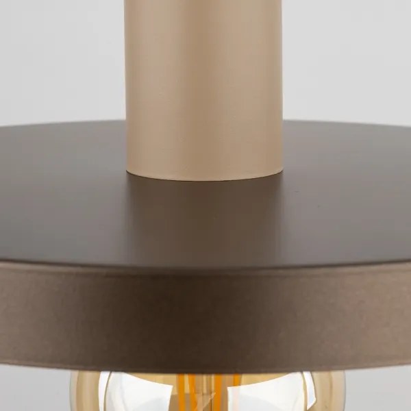Lampadario a sospensione con filo SILA 1xE27/15W/230V diametro 30 cm marrone/beige
