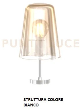 Lumetto bianco 1 luce ambra 1164bi-pt-am