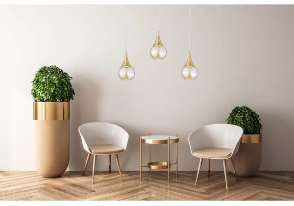 Lampadario a sospensione con filo LACRIMA WHITE 3xE27/60W/230V