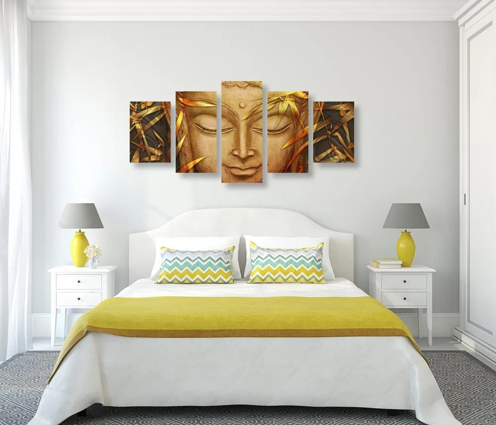 Quadri 5 pezzi – Buddha sorridente