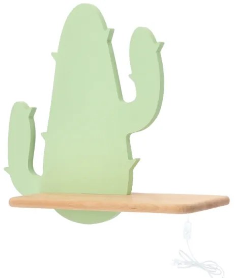 Applique LED per bambini con mensola CACTUS LED/4W/230V verde/legno