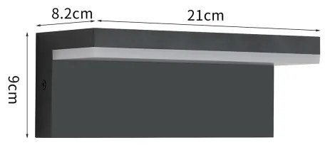 Brilagi - Applique da esterno LED TESSI LED/10W/230V nera IP54