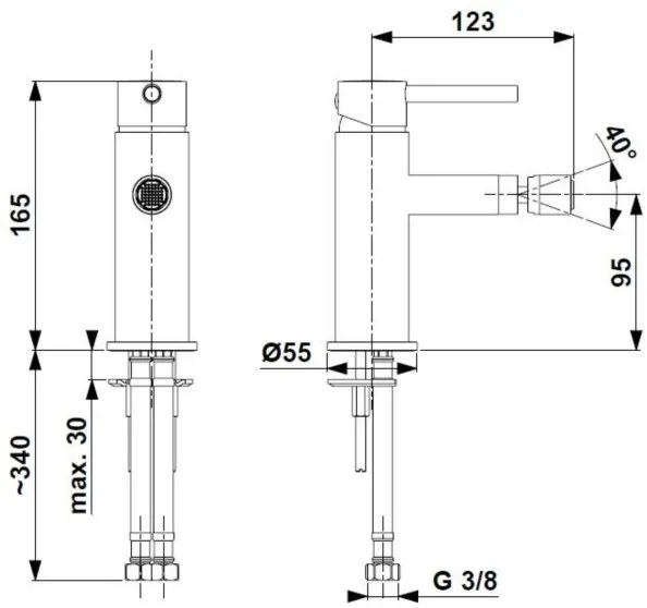 KFA Armatura 5037-015-31 - Rubinetto del bidet + con scarico MOZA oro