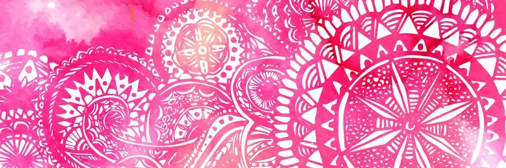 Quadro su tela – Mandala acquerello rosa
