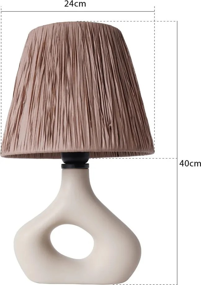 Lampada da tavolo beige con paralume in carta lavorata (altezza totale 40 cm) Serin – Opviq lights