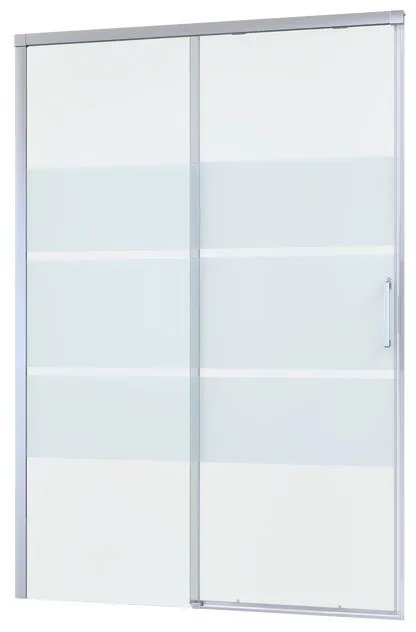 Porta doccia scorrevole Remix, L 136.5-140.5 cm x H 195 cm x SP 8 mm, profilo cromo, vetro smerigliato