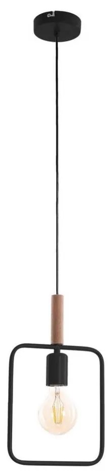 Lampadario a sospensione con filo FRAME 1xE27/60W/230V nero