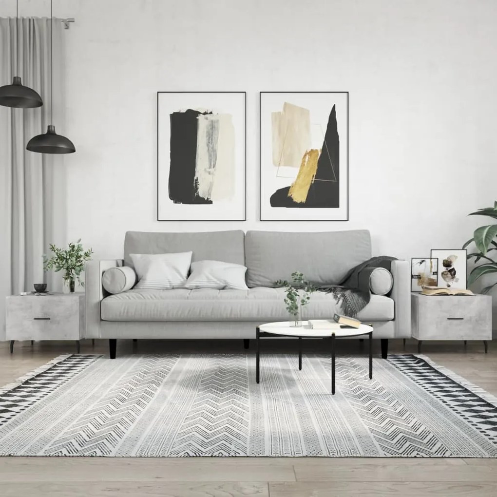 Tavolini Salotto 2pz Grigio Cemento 50x50x40 Legno Multistrato /