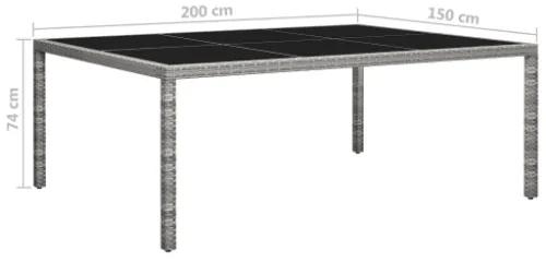 Tavolo da Pranzo da Giardino Grigio 200x150x74 cm in Polyrattan