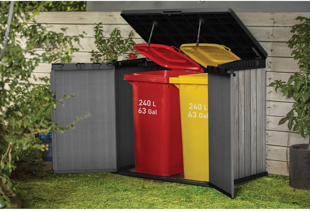 Contenitore da giardino grigio in plastica Deco – Keter