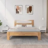 Comodini 2 pz Bianco Lucido 50x46x50 cm in Legno Multistrato 819537