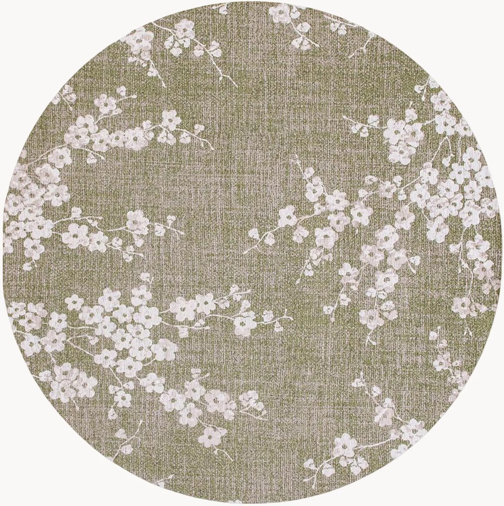 Tappeto rotondo jacquard lavabile da interno-esterno Sakura