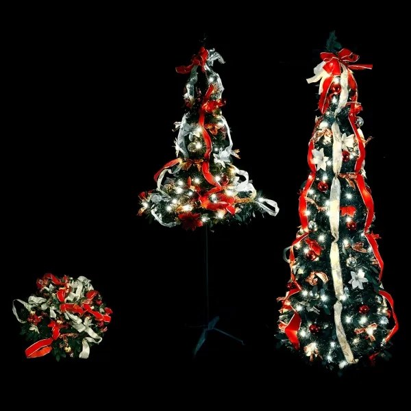 Aigostar - LED albero di Natale da esterno 80xLED/230V 1,2m IP44 rosso bianco freddo