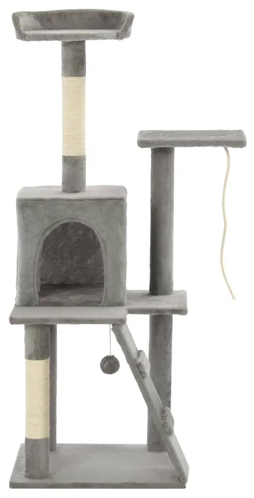 Albero per gatti con tiragraffi in sisal 120 cm grigio
