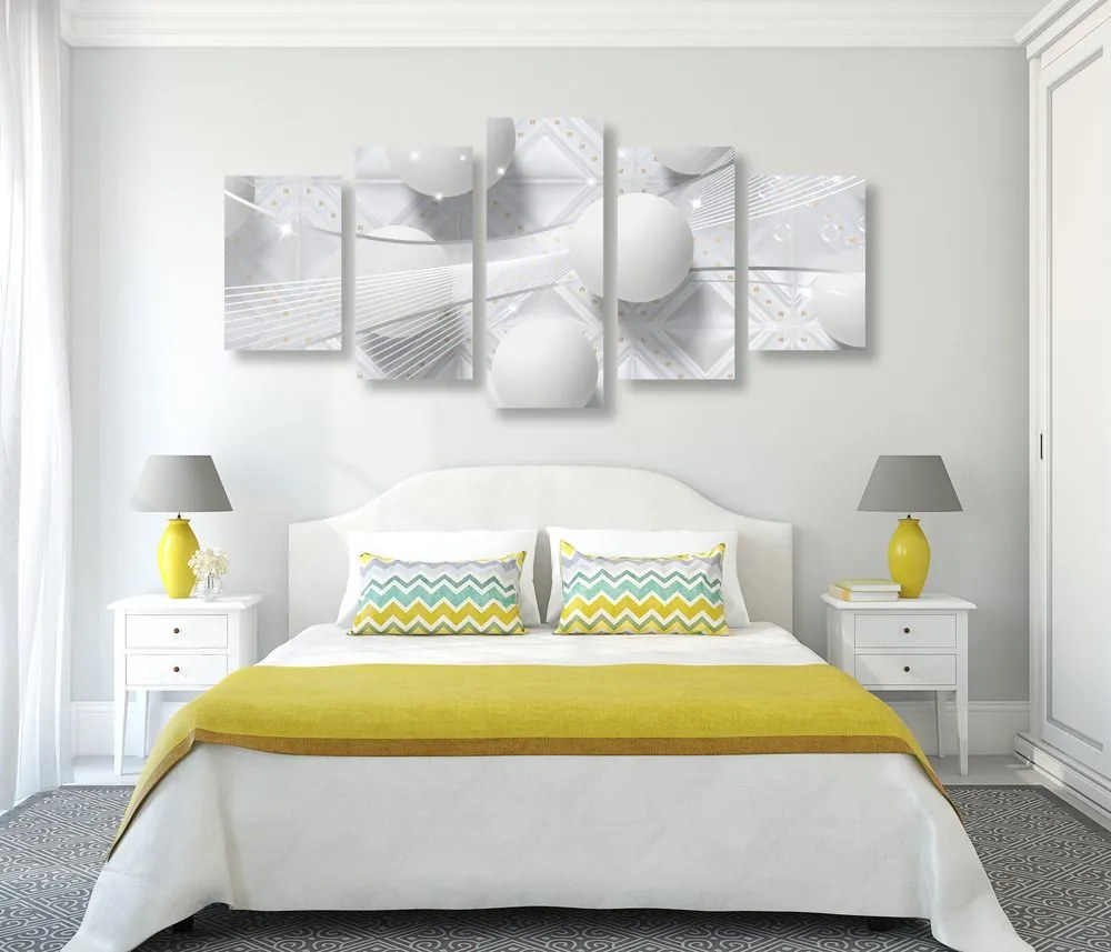 Quadri 5 pezzi – Lusso bianco