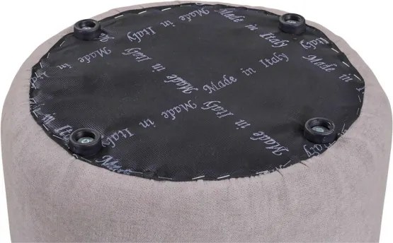 Pouf Tondo Dante D 40 cm in Tessuto Antimacchia Grigio