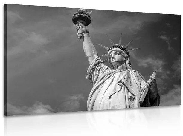 Stampa su tela – Statua della Libertà in bianco e nero