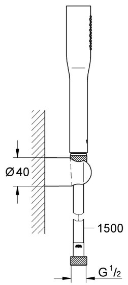 GROHE 27459000 - Set doccia VITALIO GET STICK 1500 mm cromo lucido