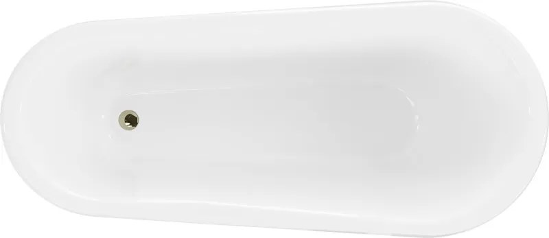 Mexen Retro vasca da bagno freestanding 170 x 75 cm, bianca, gambe dorate - 53251707500-50