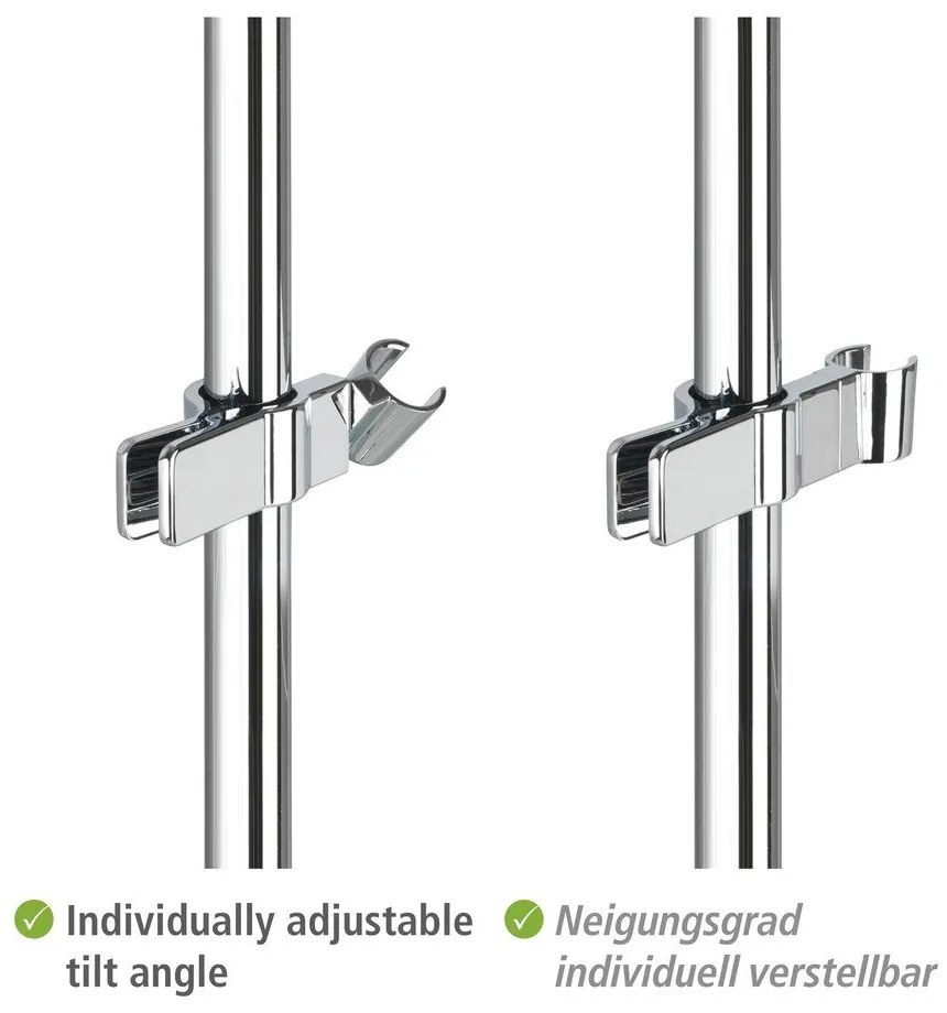 Supporto per soffione doccia in acciaio inox in argento lucido - Wenko